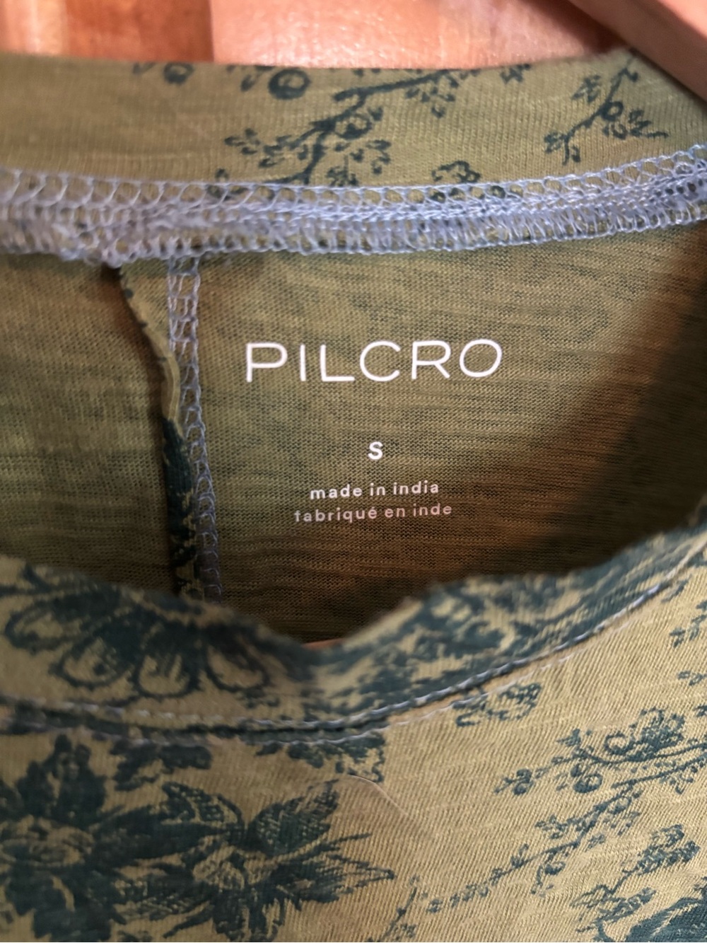 Pilcro Olive Green to Blue Floral Dip-Dye Sleeveless Tank - Picture 3 of 5